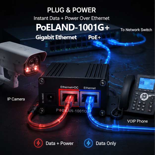 آداپتور PoE تک پورت مدل poeland